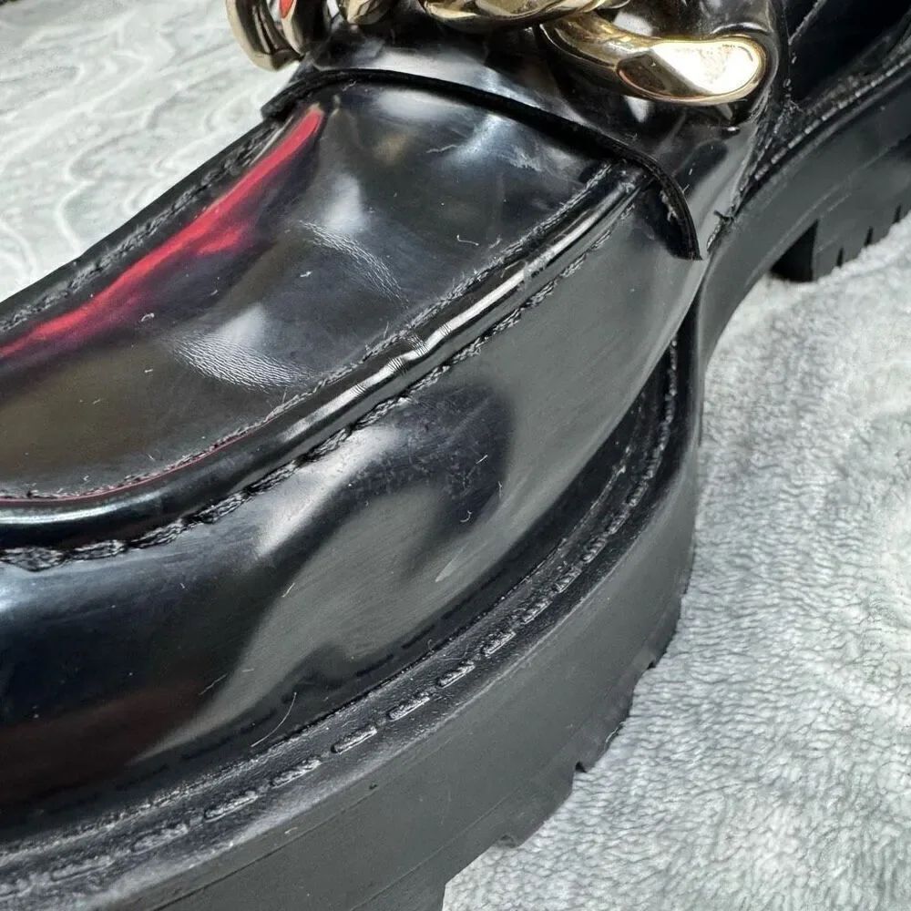 Womens Zara Low Heel Chain Loafers - Picture 8 of 8